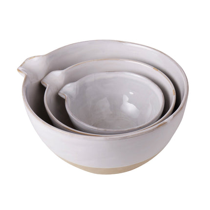 Davis & Waddell Stoneware Mixing Bowls 3pcs Set White
