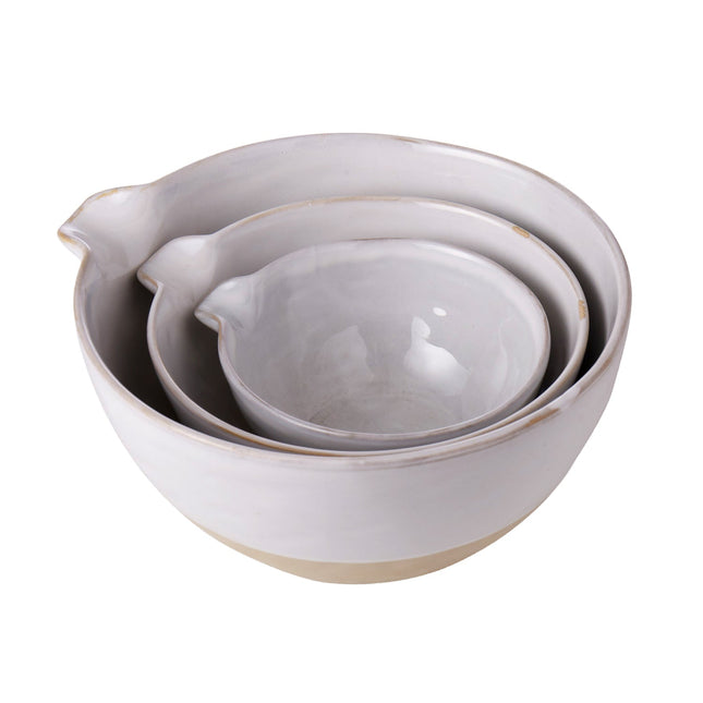 Davis & Waddell Stoneware Mixing Bowls 3pcs Set White