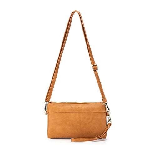 Stella Tan Crossbody/Clutch Bag in Vegan Leather