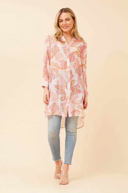JANSON PAISLEY PRINT TUNIC SHIRT