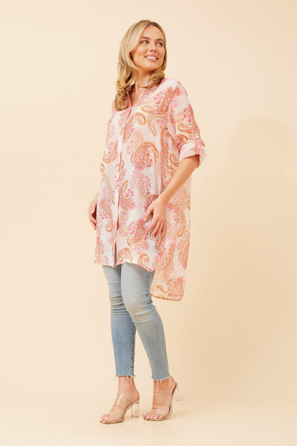 JANSON PAISLEY PRINT TUNIC SHIRT