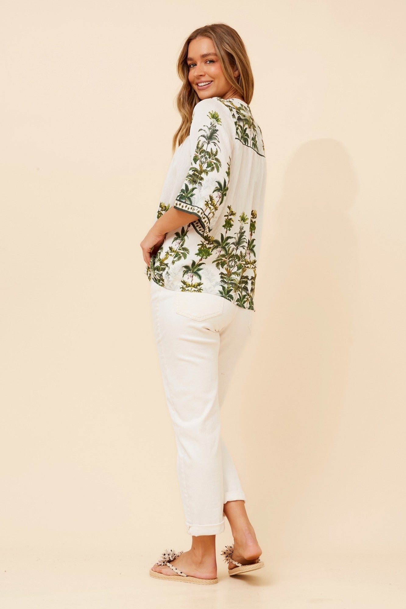 Gerta Tropical Print Top