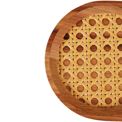 Amalfi Acacia & Rattan Snack Serving Board Natural