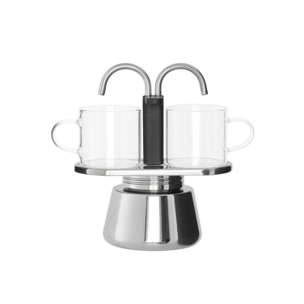 Leaf & Bean Mini Stovetop Espresso Maker 2 Cups Multi Coloured
