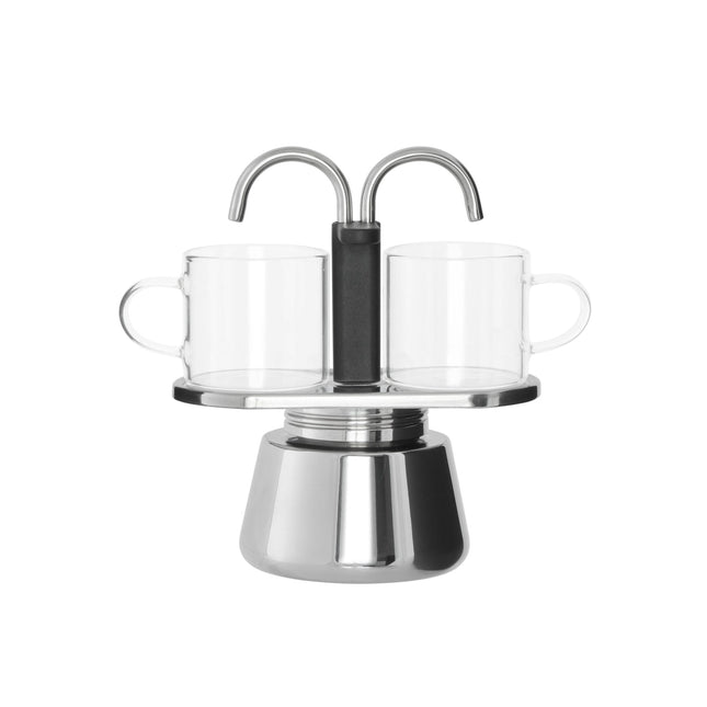 Leaf & Bean Mini Stovetop Espresso Maker 2 Cups Multi Coloured