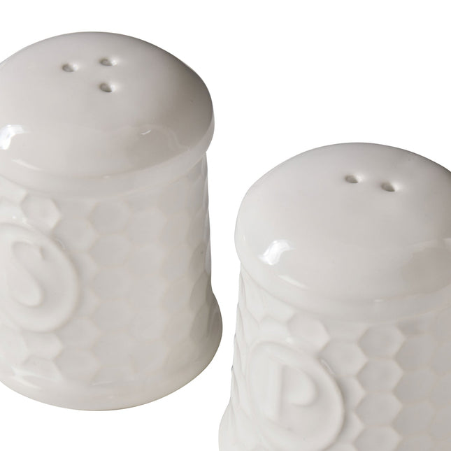 Davis & Waddell Wildflower & Hive Salt & Pepper Shakers White