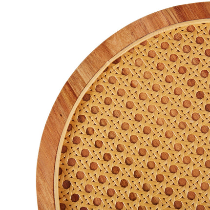 Amalfi Acacia & Rattan Round Serving Board Natural