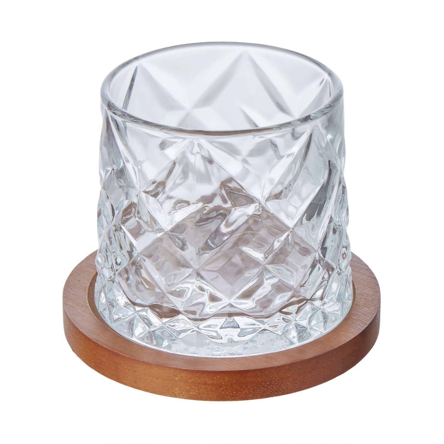 Davis & Waddell Fine Foods Etched Whisky Glasses with Coasters 2pcs Set Clear