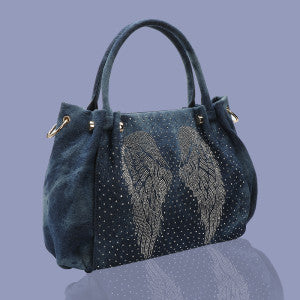 Angel Wing Bling Bag | Denim