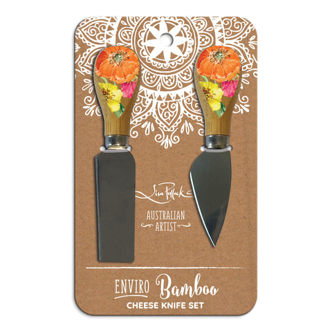 Set of 2 Cheese Knives - Bright Poppies