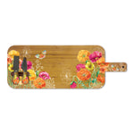 Bamboo Serving Platter  + Knives- Bright Poppies