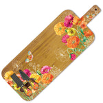 Bamboo Serving Platter  + Knives- Bright Poppies