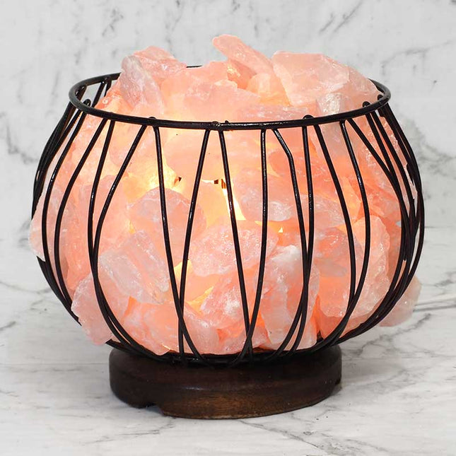 Rose Quartz Crystal Cage Lamp
