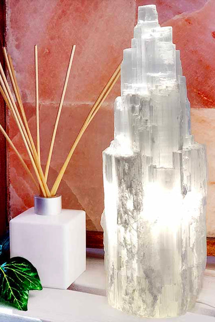 Selenite Tower Lamp
