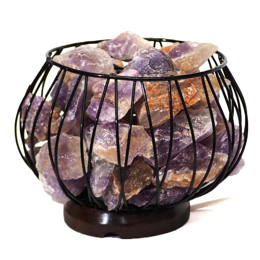 Amethyst Crystal Cage Lamp