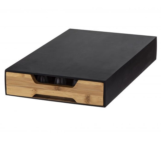 BAMBOO COFFEE MACHINE BOARD WITH CAPSULE DRAWER