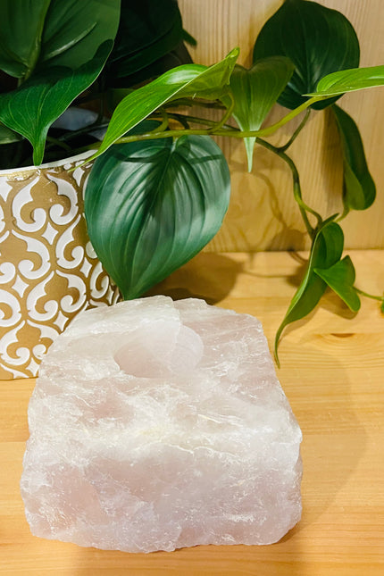 Rose Quartz Tea Light Candle Holder